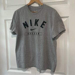 Nike soccer ⚽️. Men's Gray Short Sleeve Tee size small